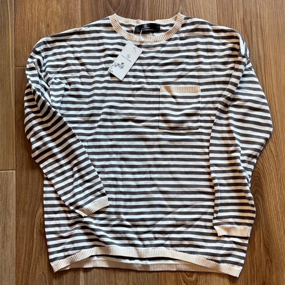 Striped Grey and White Sweater